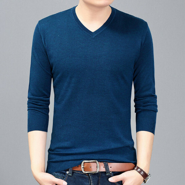 V-neck pullover sweater