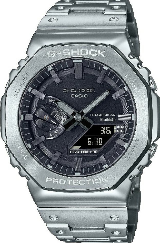 萬年鐘錶 - G-SHOCK  全金屬家族生力軍 金屬系列太陽能藍牙運動電子錶  GM-B2100D-1A  錶徑 : 44.4 mm