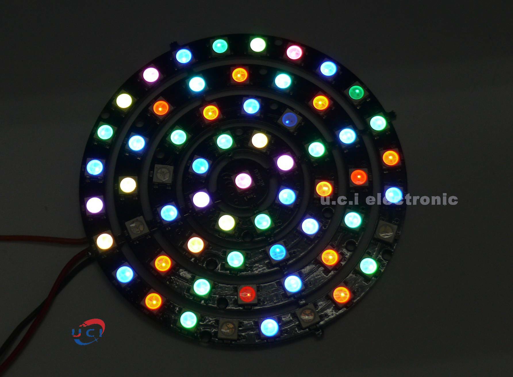 【UCI電子】(W-5)  61位 WS2812 5050 RGB LED 內置全彩驅動彩燈開發板
