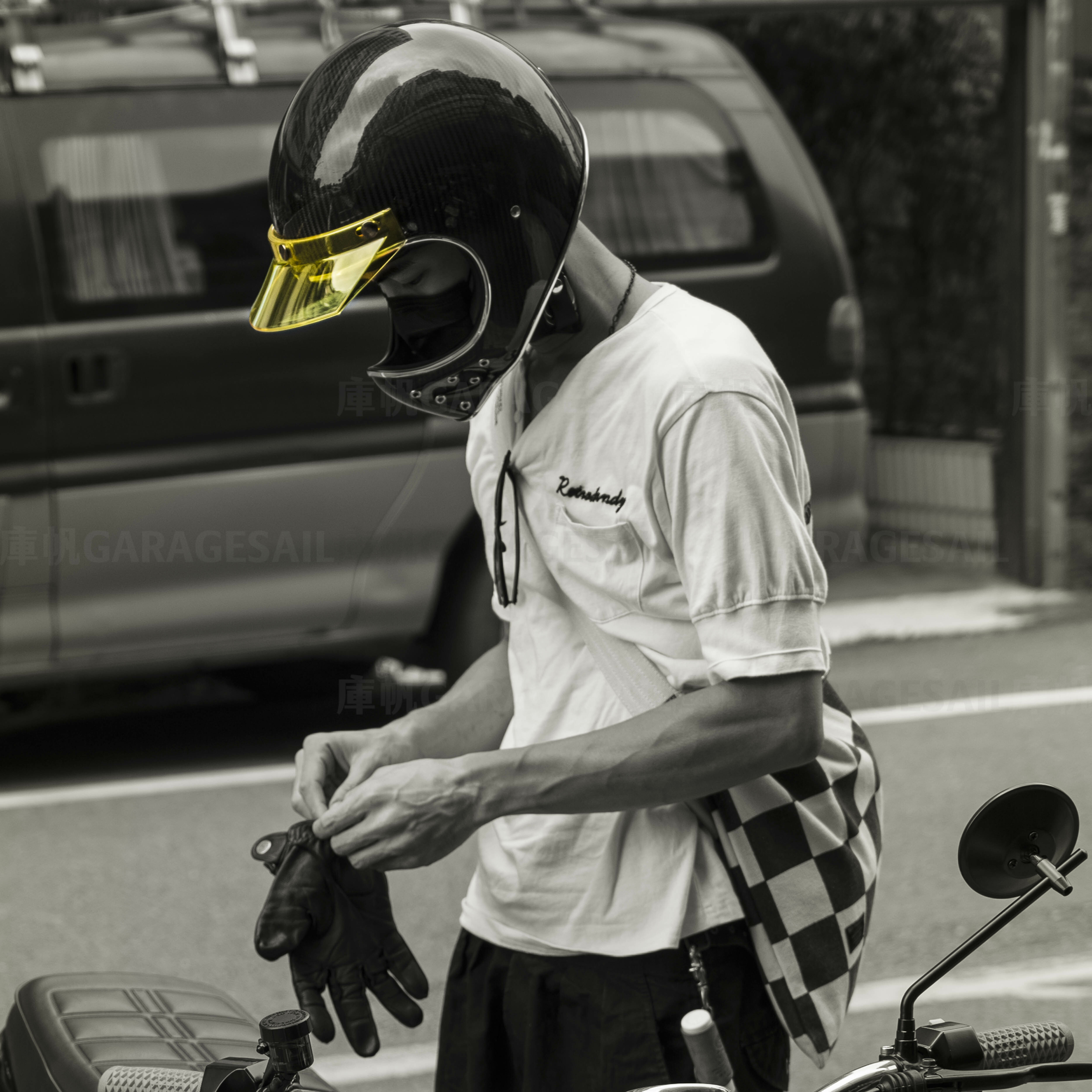 Biltwell 復古 三釦 Moto 帽簷 半透明 - 黃