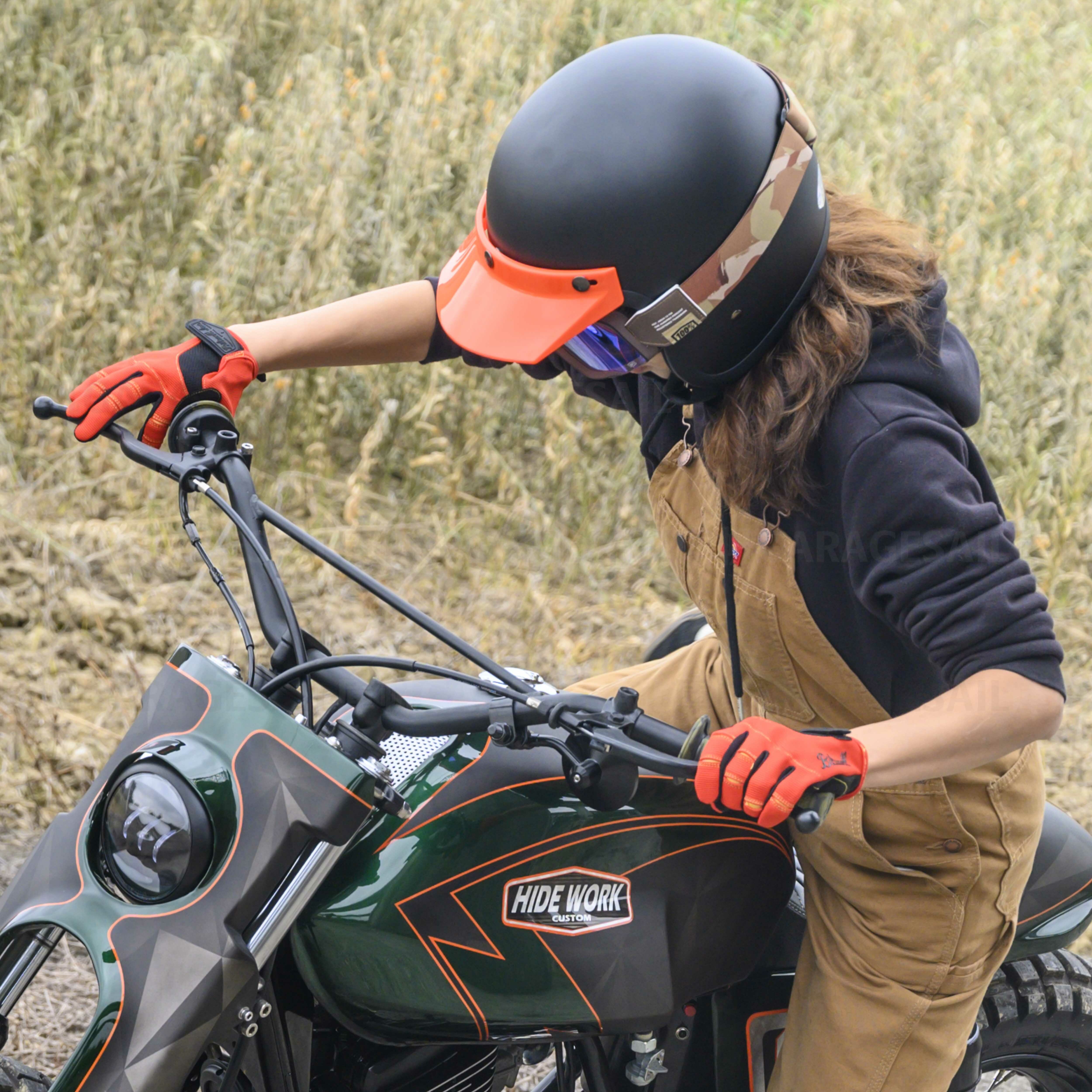 Biltwell 復古 三釦 Moto 帽簷 - 橘