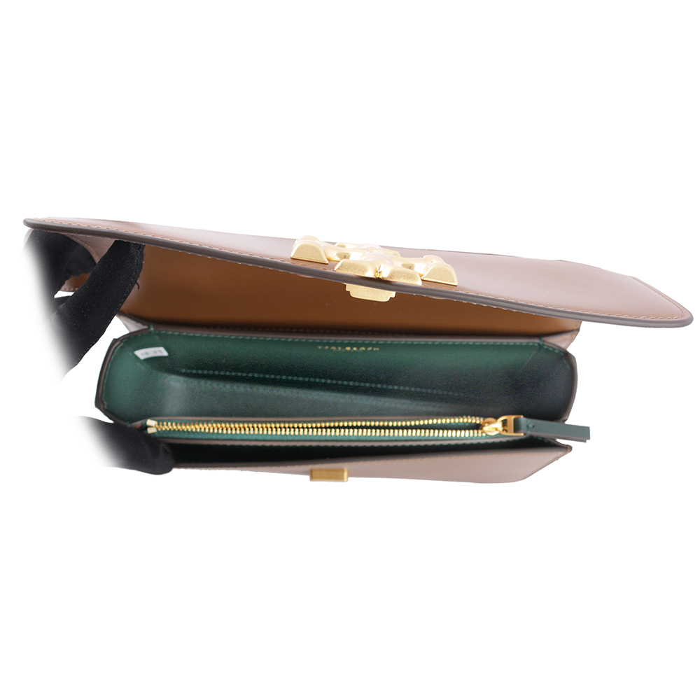 【TORY BURCH】Eleanor 大標誌長型翻蓋小款二用包(駝色) 89644 909