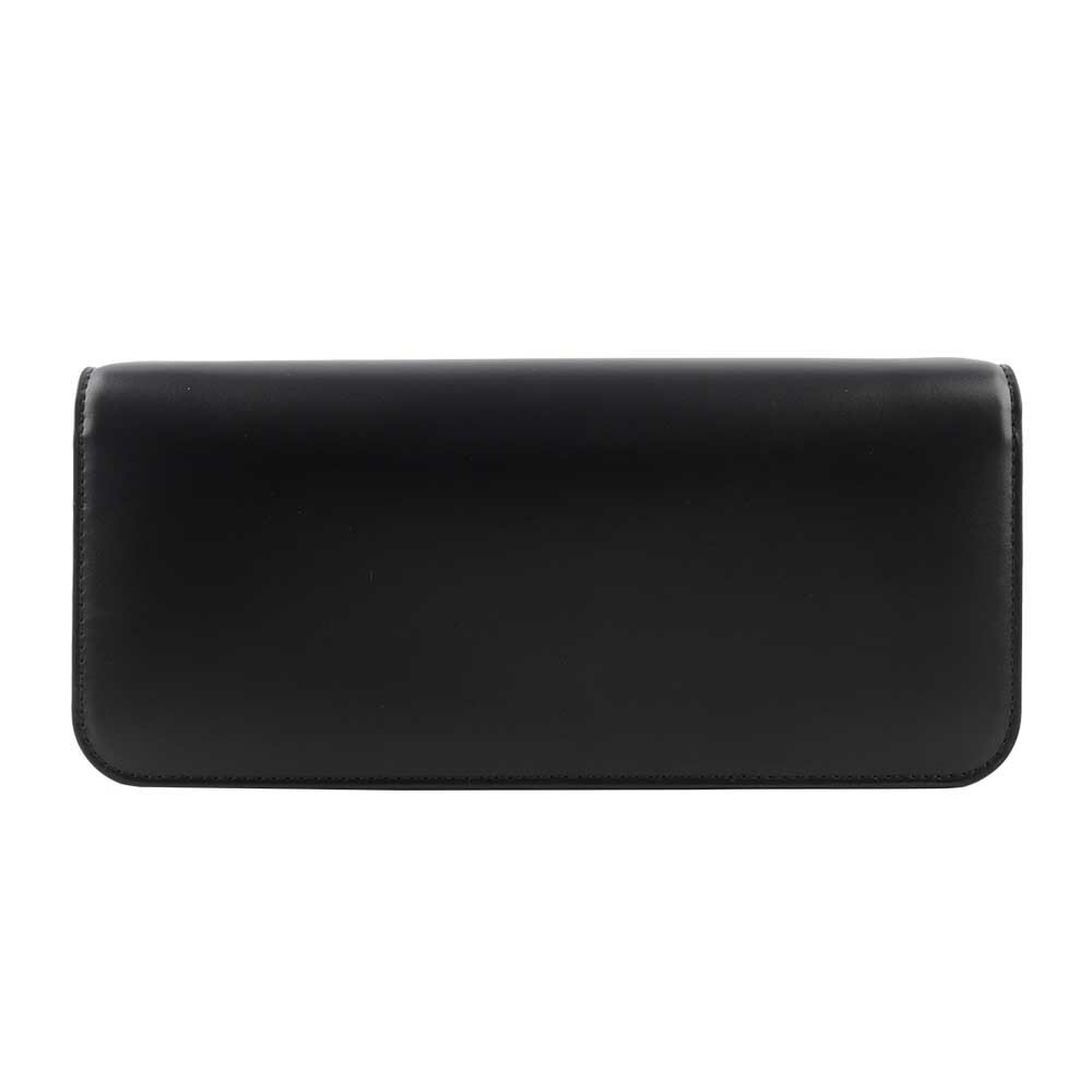 【TORY BURCH】Eleanor 大標誌牛皮肩背鍊包/手拿包(黑色) 148608 001