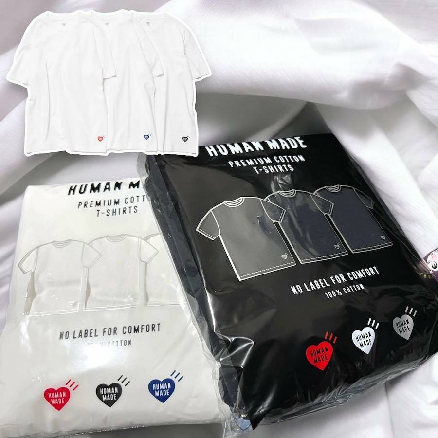 "快閃收單" HUMAN MADE 愛心標誌 3件組短Tee