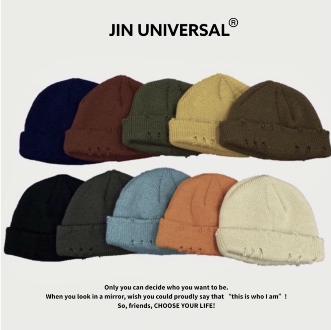 JIN UNIVERSAL 韓國破壞短毛帽 十色 毛帽 破壞 短毛帽 破壞短毛帽 針織毛帽
