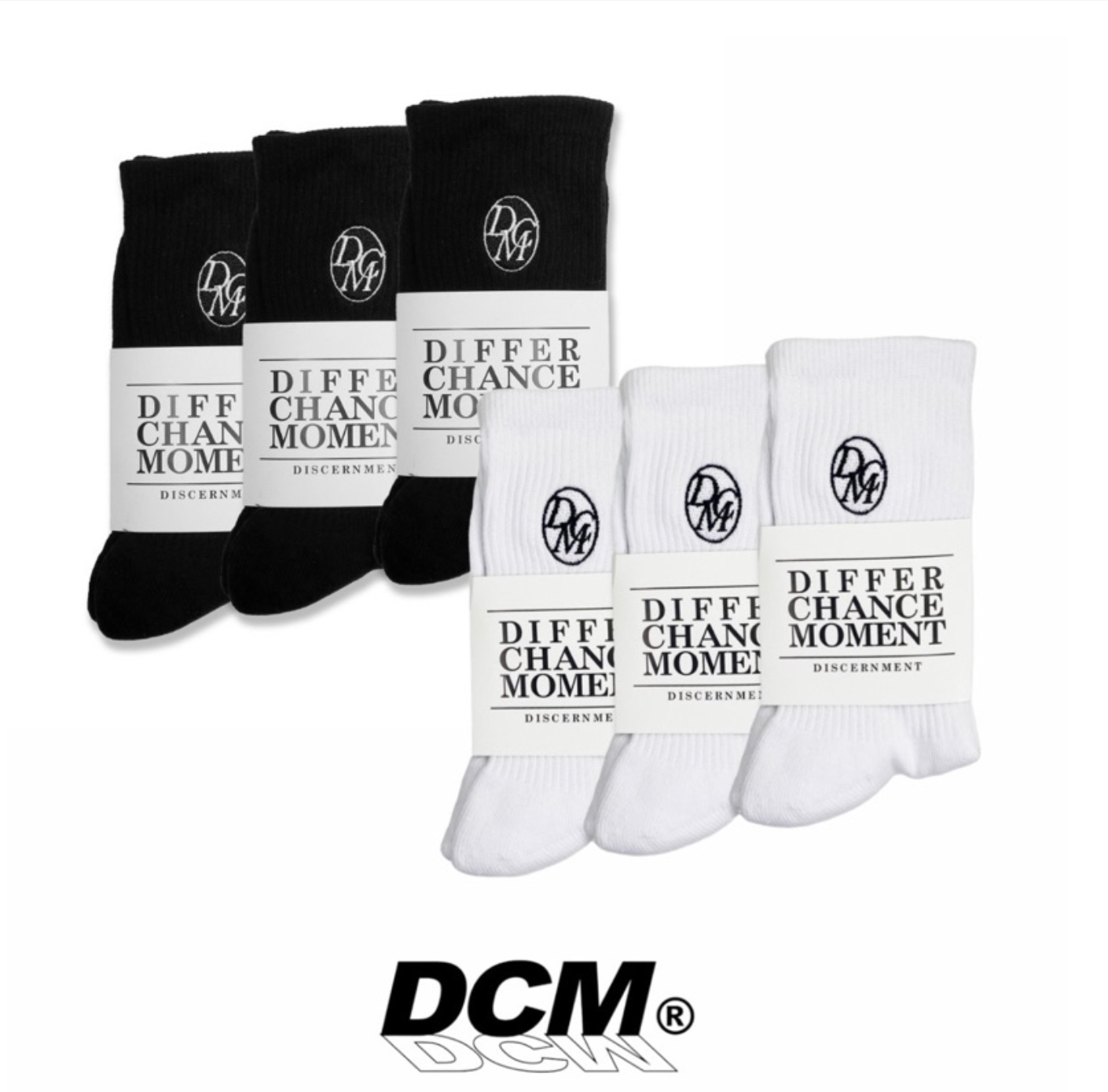 DISCERNMENT DCM BASIC LOGO SOCKS 厚底 長襪 毛巾底 白襪 襪