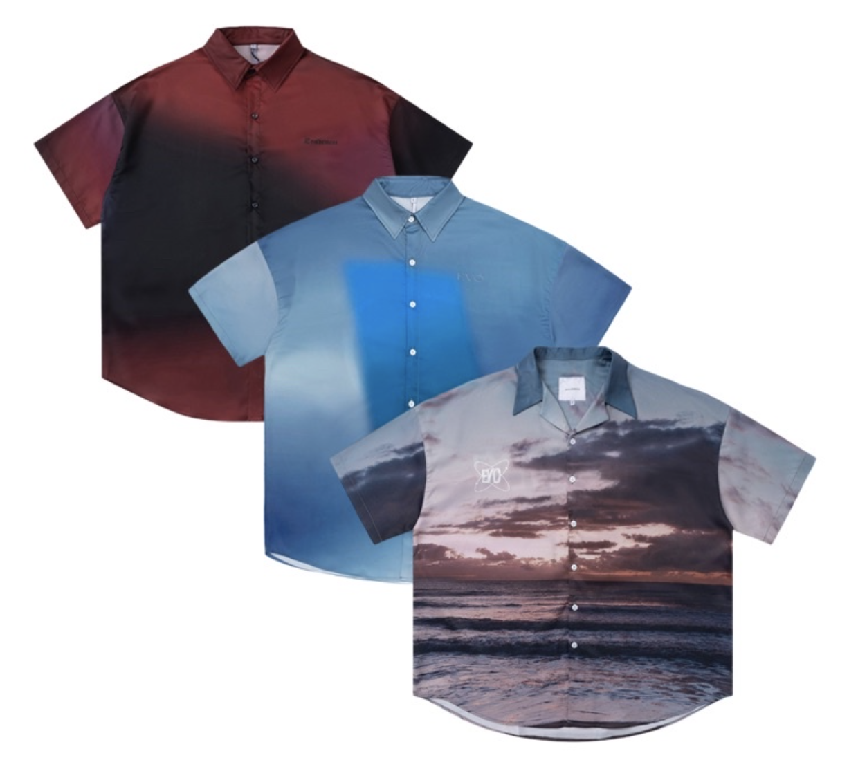 EVOLVEMENT EVO (SALE) 滿版圖片設計系列短襯 短袖 襯衫 油畫 火山 短袖