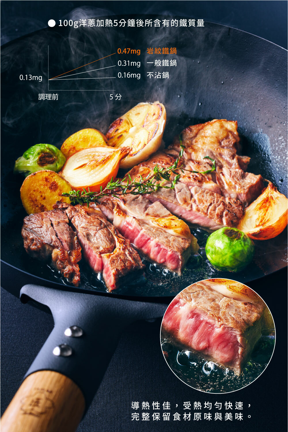 《匠takumi》日本製凹凸岩紋鐵製平底鍋( 26cm/3L)