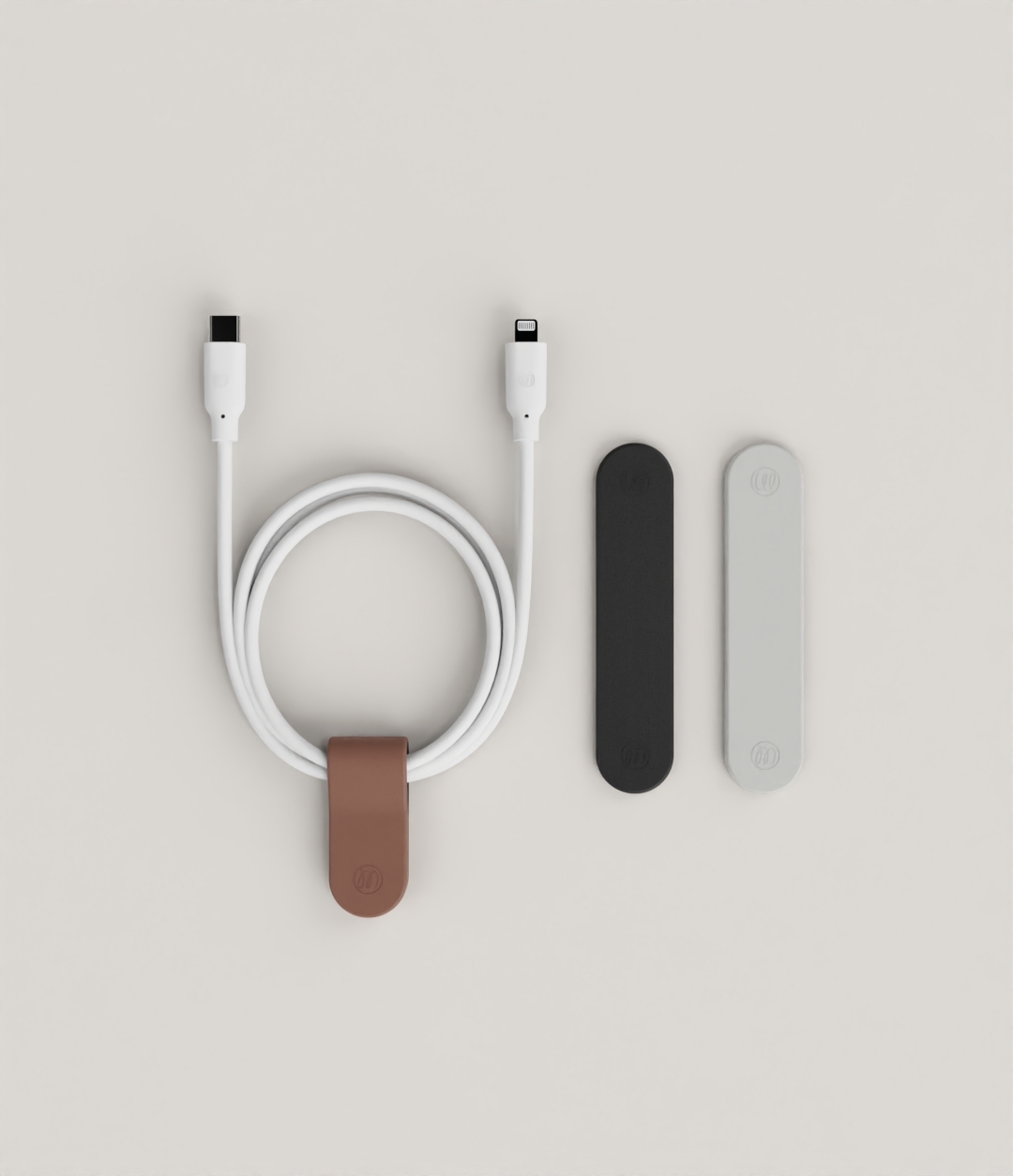 OneMore 品牌訂製皮革磁吸束線帶 兩入組