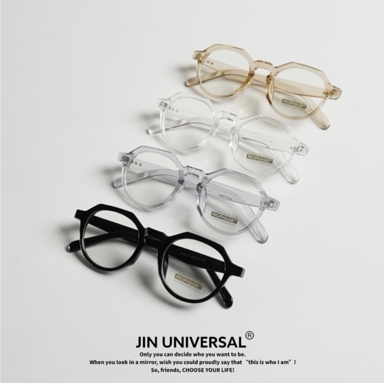 🇰🇷韓國 JIN UNIVERSAL G06 菱角框造型鏡框 日系 搭配 山系 （3 COLOR）