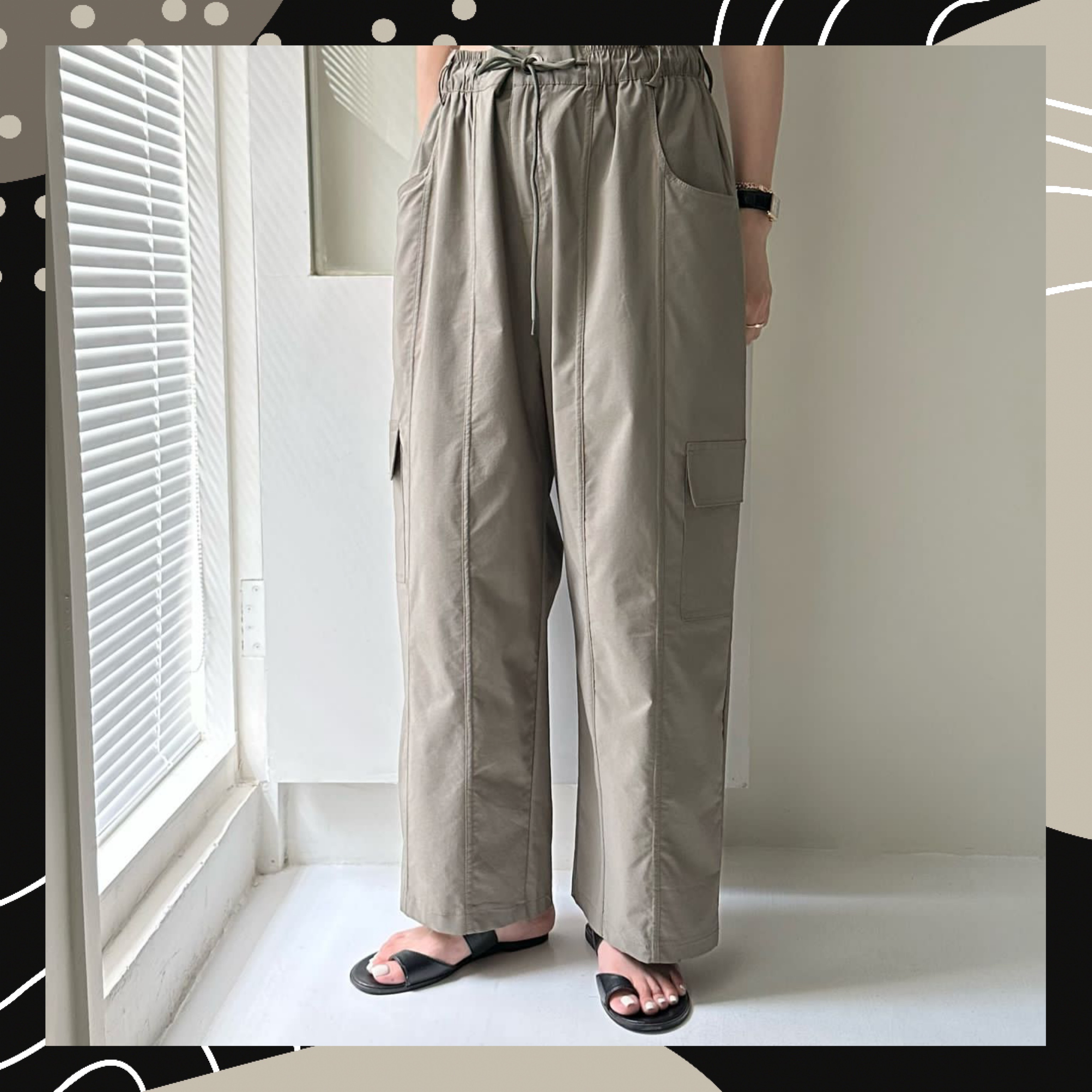 【BONNIE】車線則袋闊褲