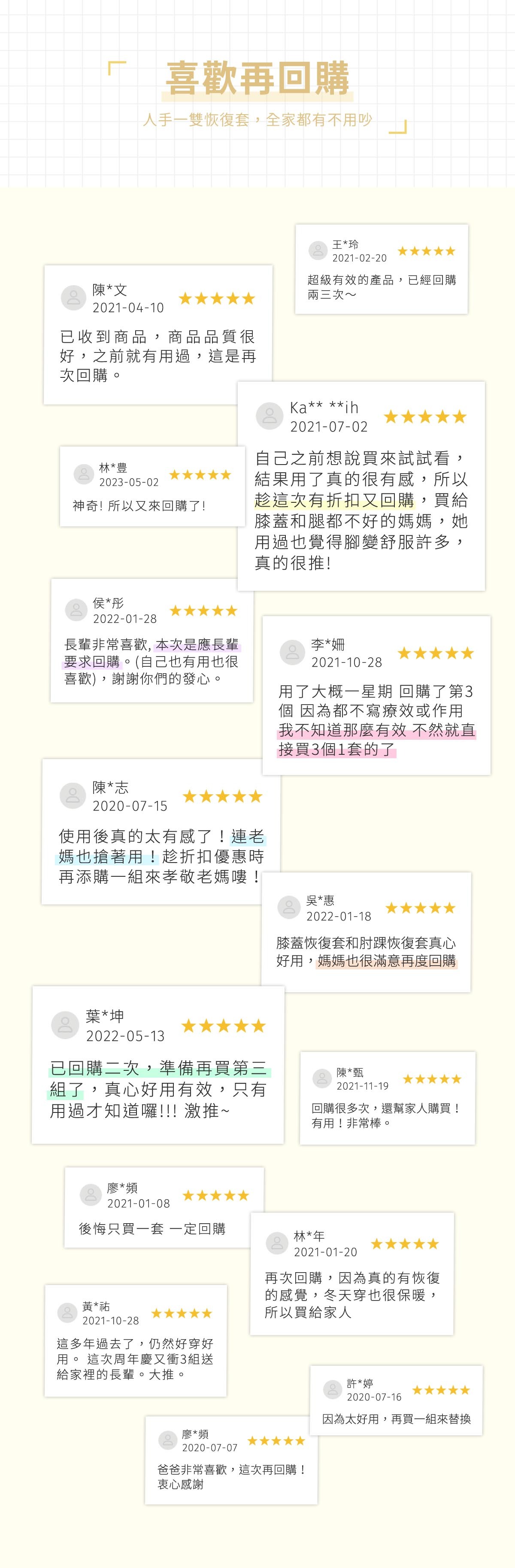 喜歡再回購－人手一雙恢復套，全家都有不用吵【膝蓋恢復套、腰部恢復套、肘踝恢復套、腳踝恢復套、手腕恢復套】