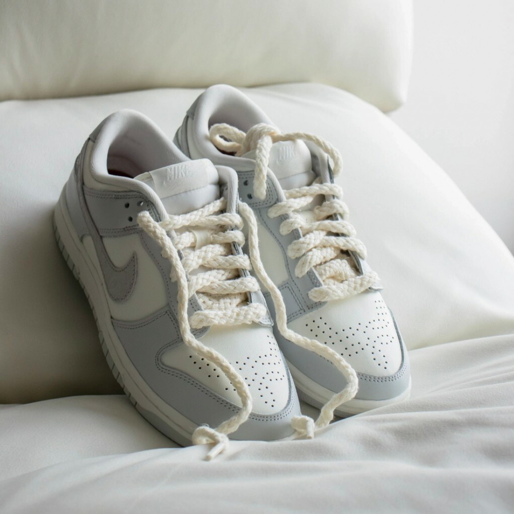 Nike Dunk Low Needlework 浮雕 壓紋 麻繩 骨白灰白低筒休閒鞋