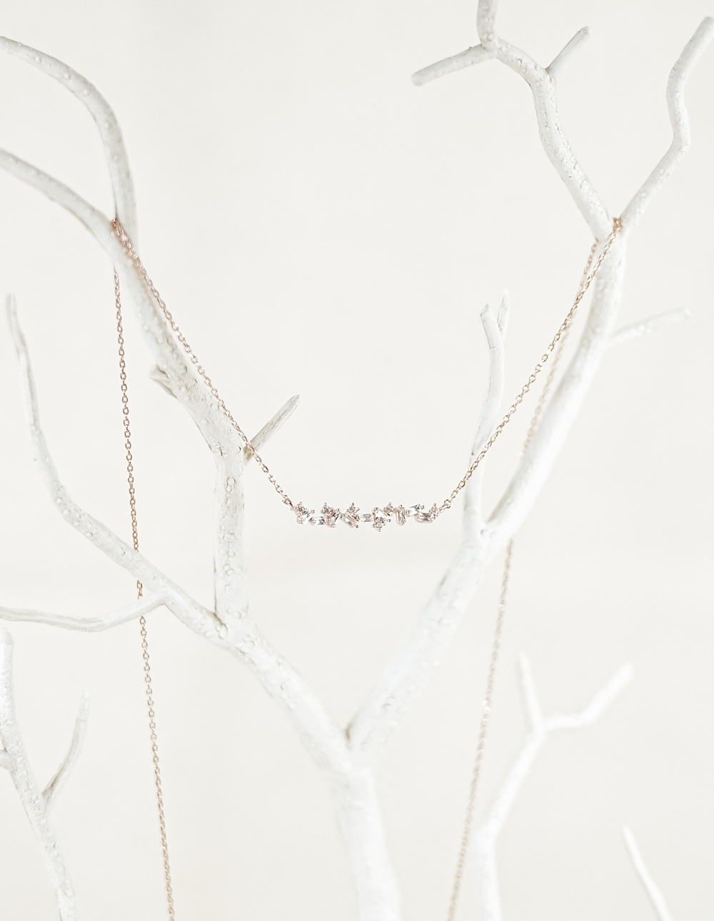 不規則排列鋯石項鍊