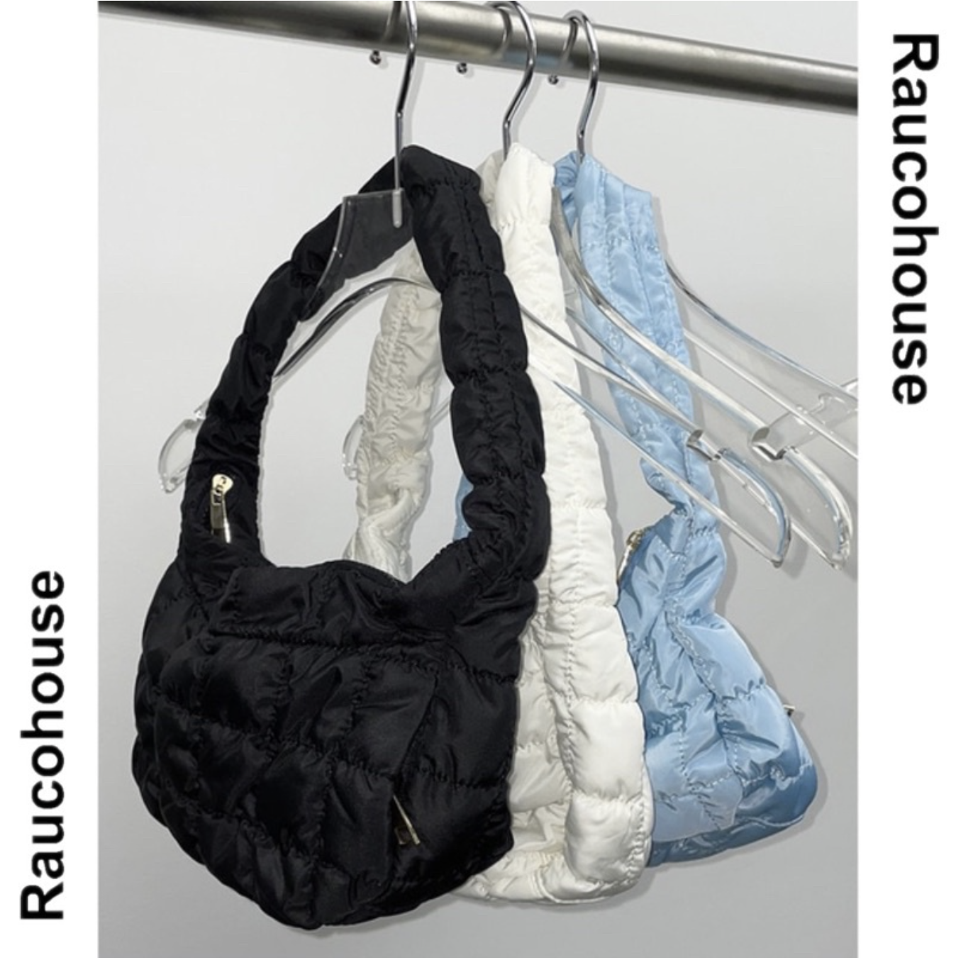 🇰🇷韓國 Raucohouse （SALE) 雲朵方格壓紋手提包 雲朵包 背包 肩背包 小包 背包 包包 側背包 柔軟