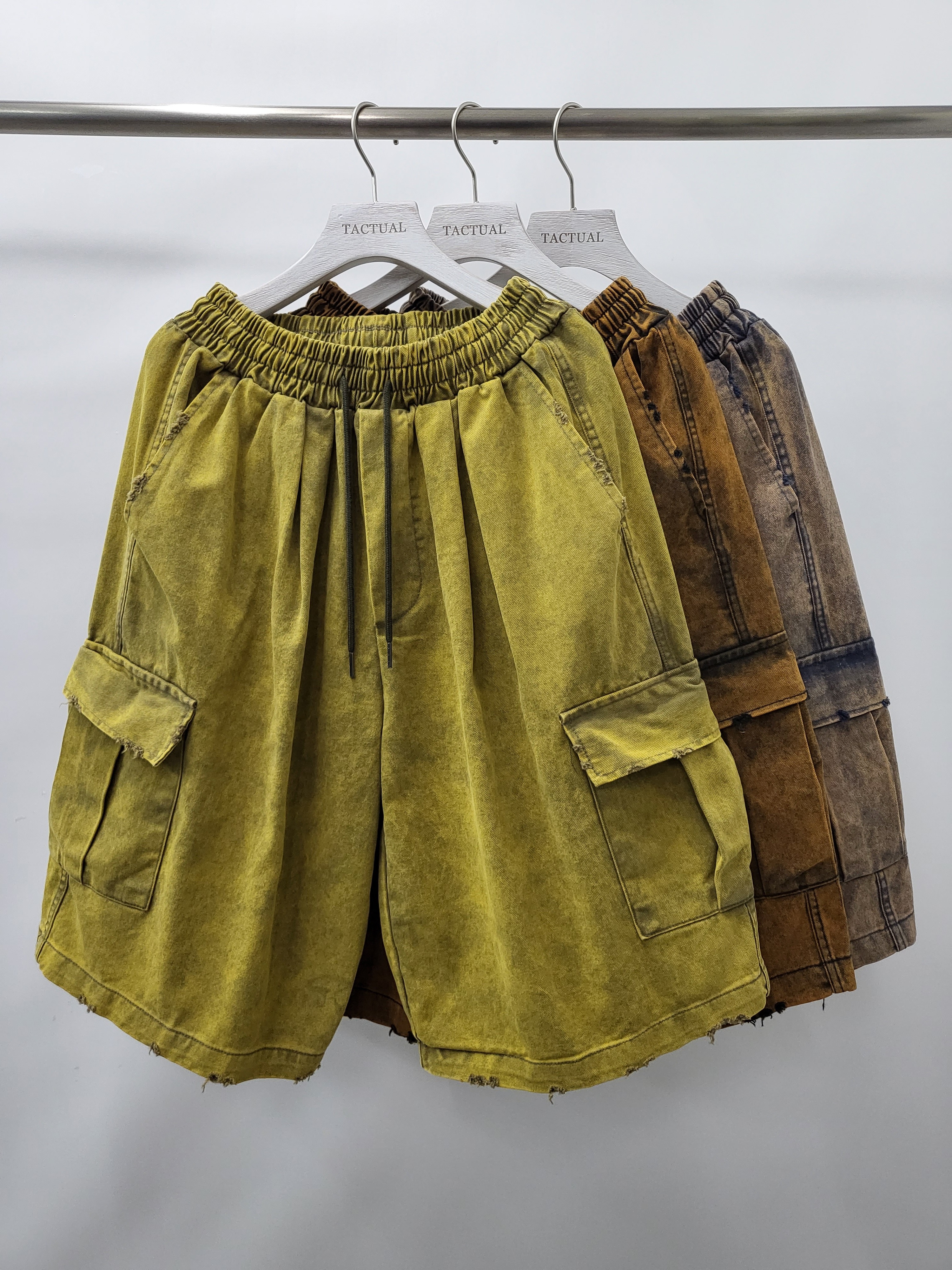 紮染工裝短褲 P2539