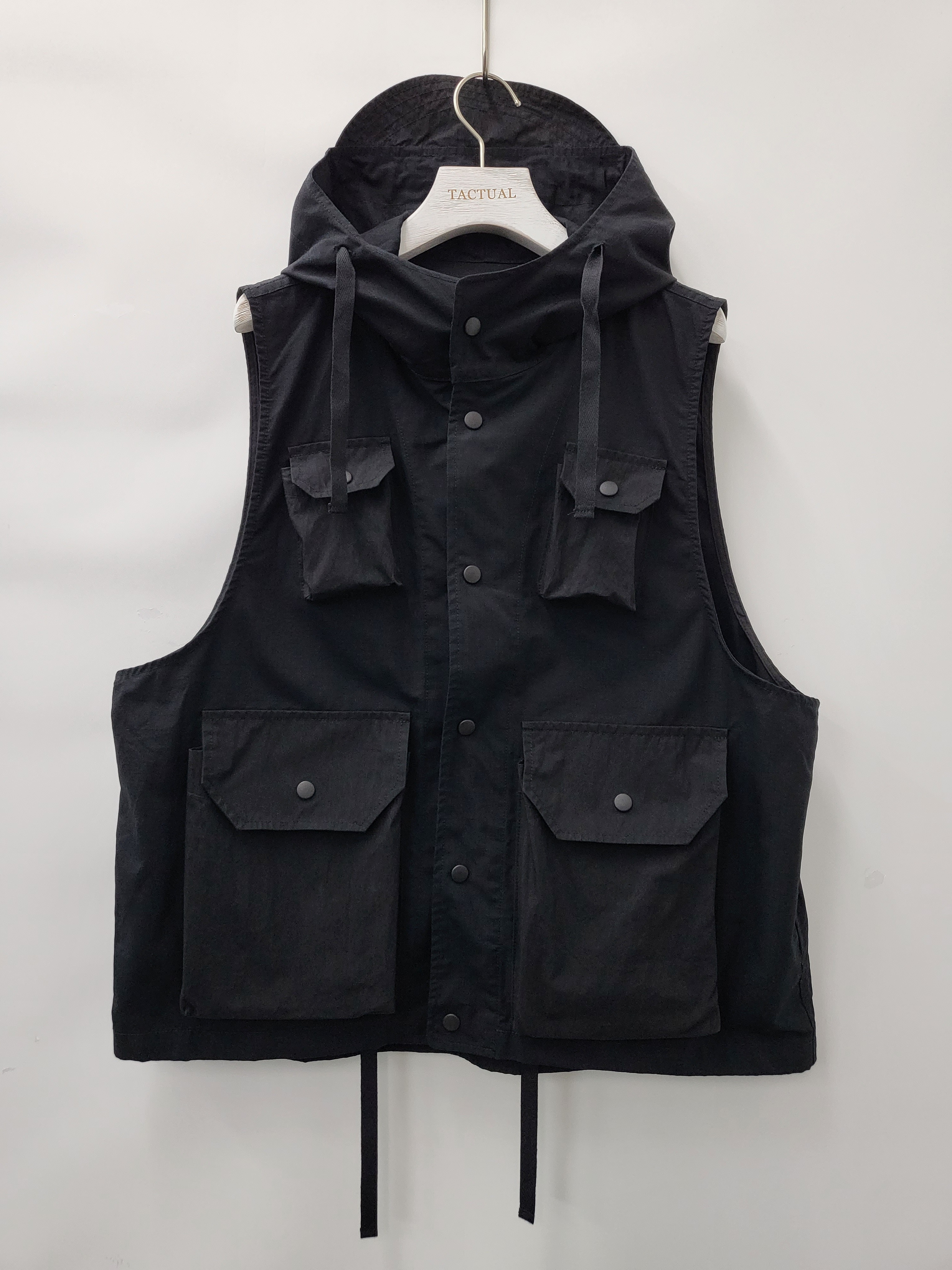 連帽開胸背心褸 V996