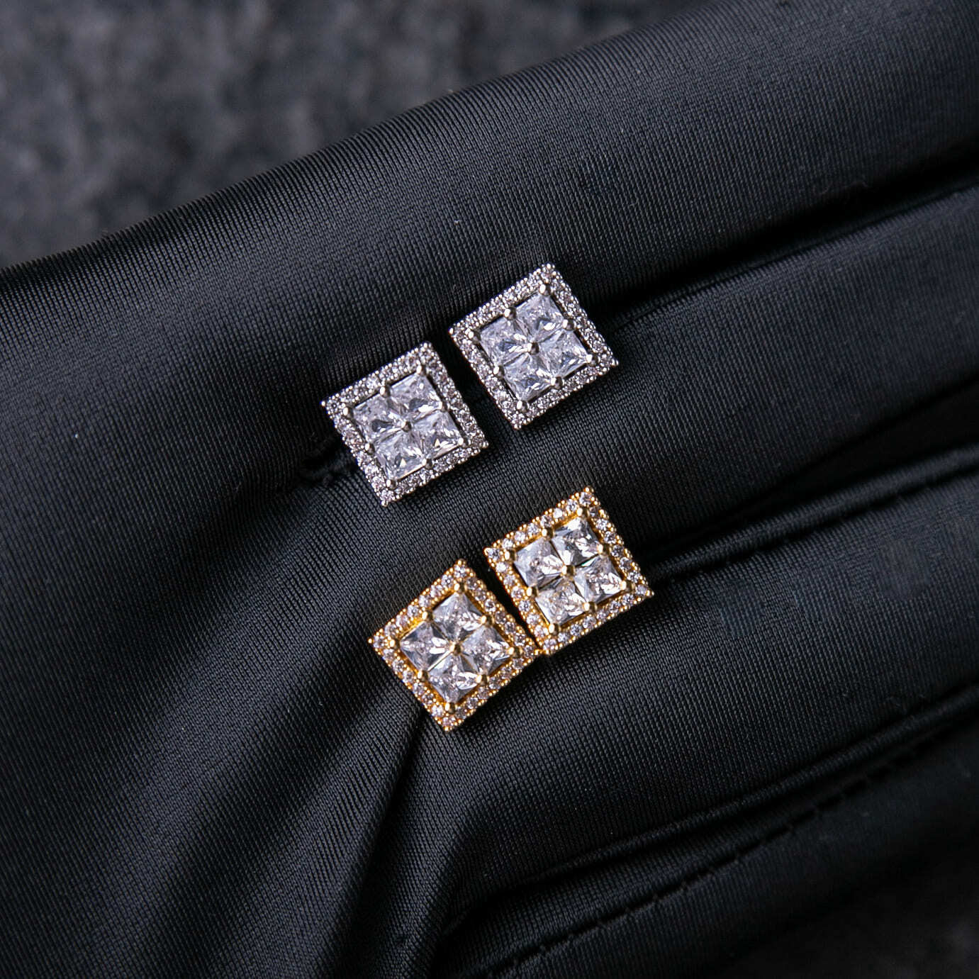 公主切簇鑲耳釘