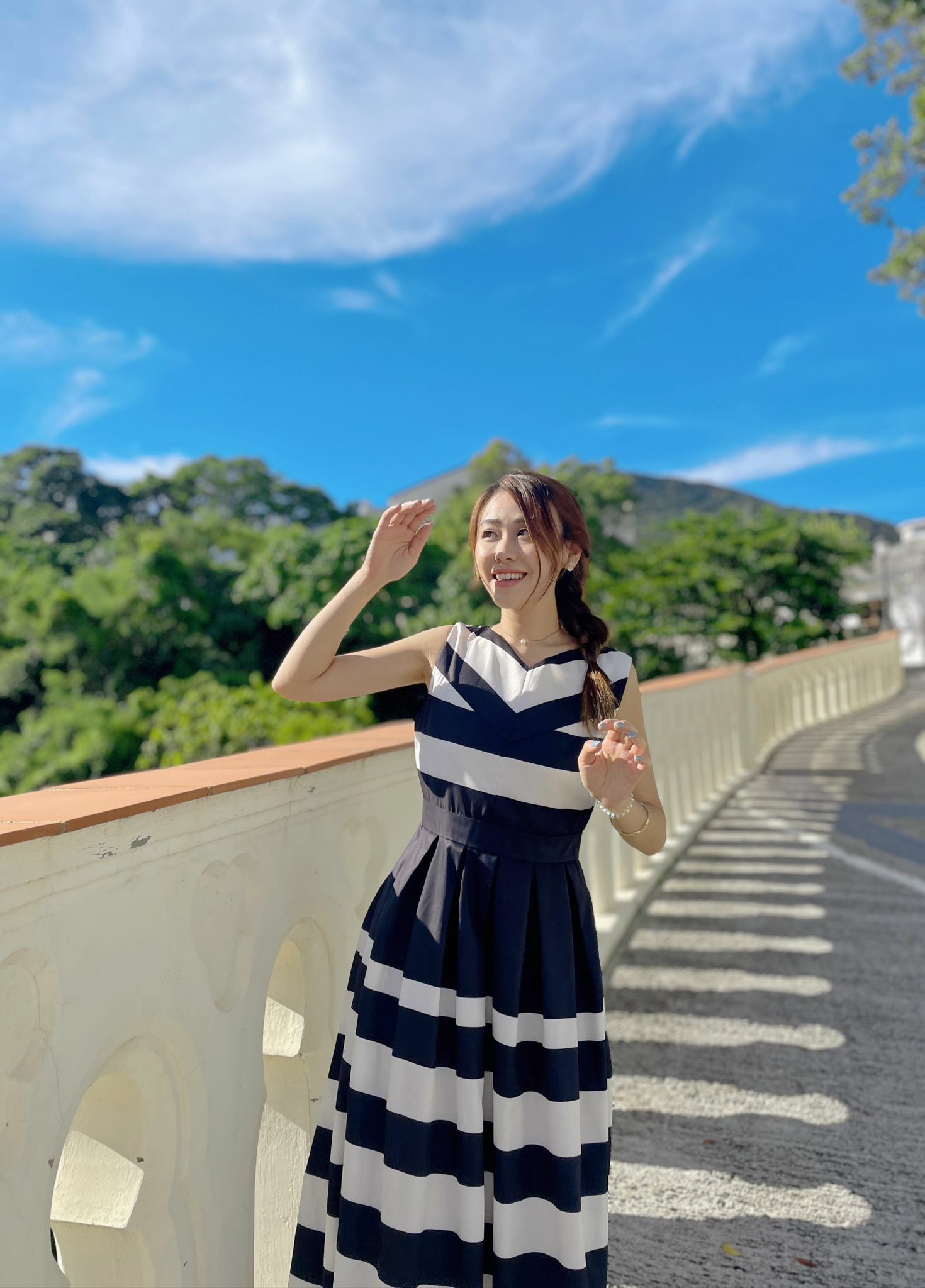 OP#5214 🤍錯位條子裙