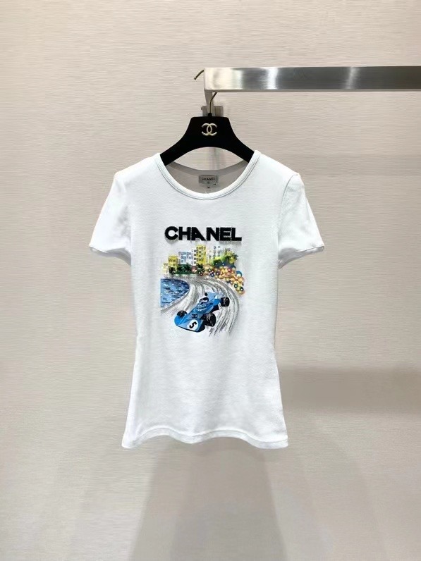 CHANEL Tシャツ CHANEL Pre-Owned 1996 CC Pattern Textured T-shirt | Black | FARFETCH