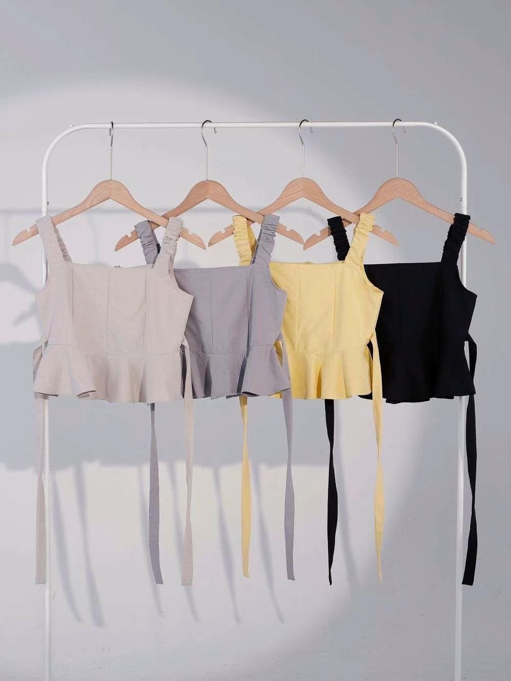 TP23S0812 簡約泡泡腰上身