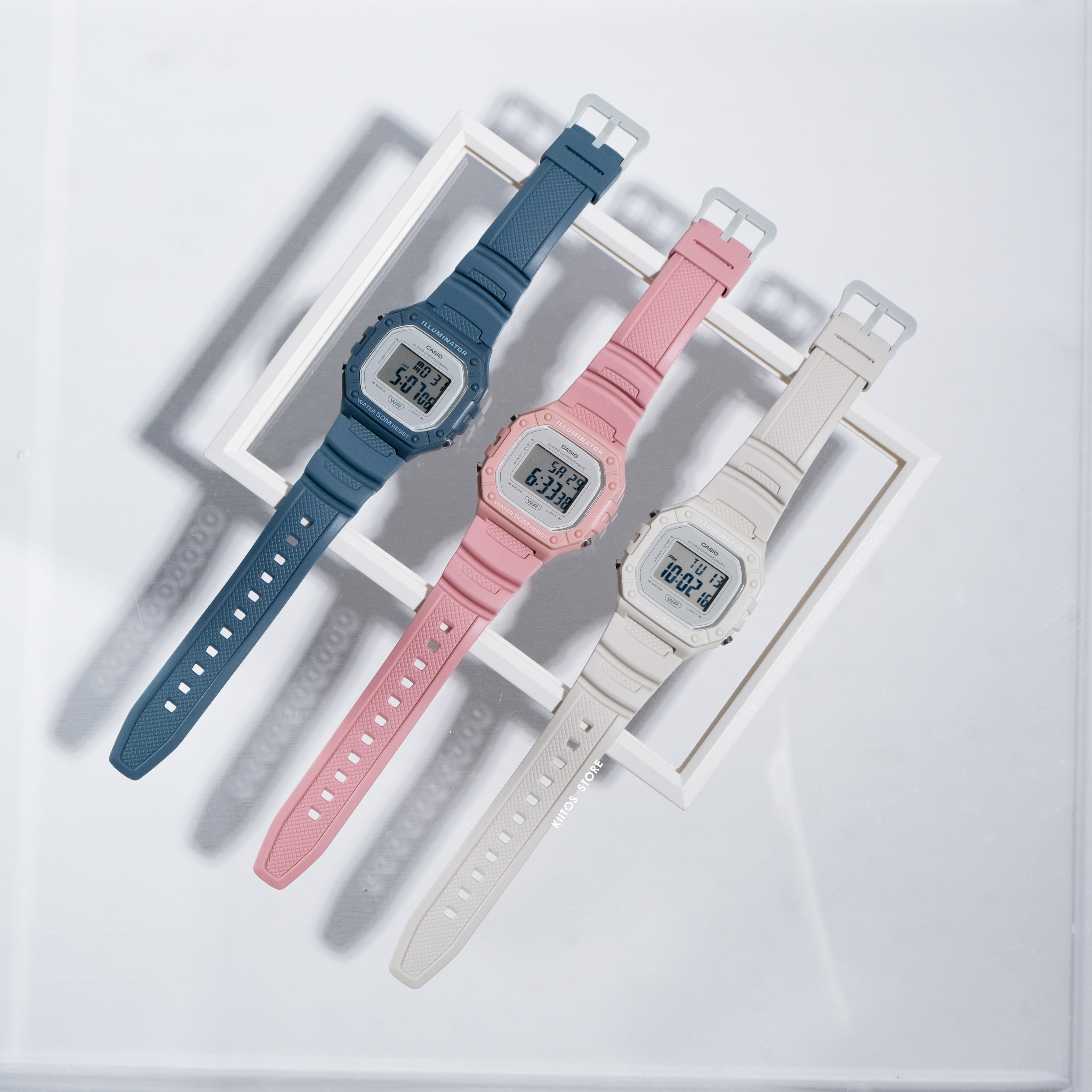 【現貨】CASIO 卡西歐 復古方型LED多功能防水電子錶 W-218H W-218HC