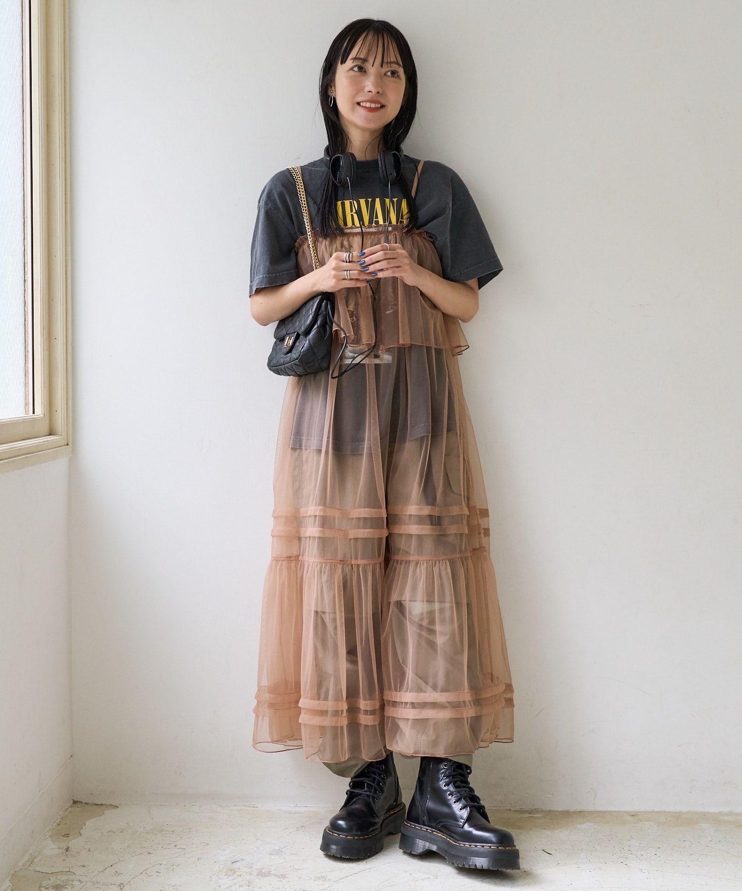 SELECT / tulle frill One-piece