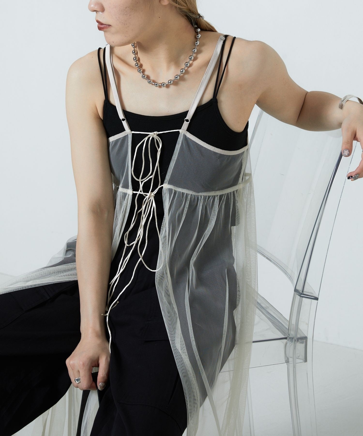 SELECT / 2WAY tulle camisole One-piece