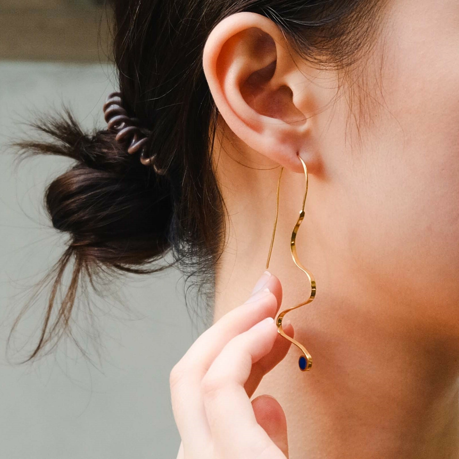 伊斯蘭金工｜Nimroz 青金石不對稱耳環｜阿富汗