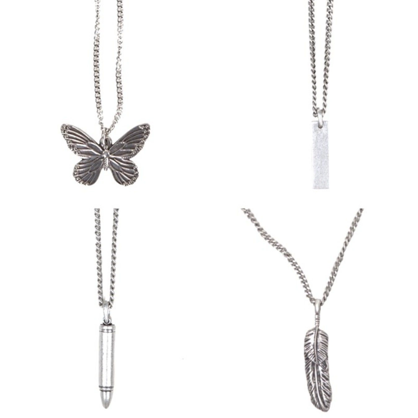 韓國 RAUCOHOUSE 吊墜設計項鍊 片狀 羽毛 作舊 子彈 蝴蝶 羽毛項鍊 長鍊 飾品