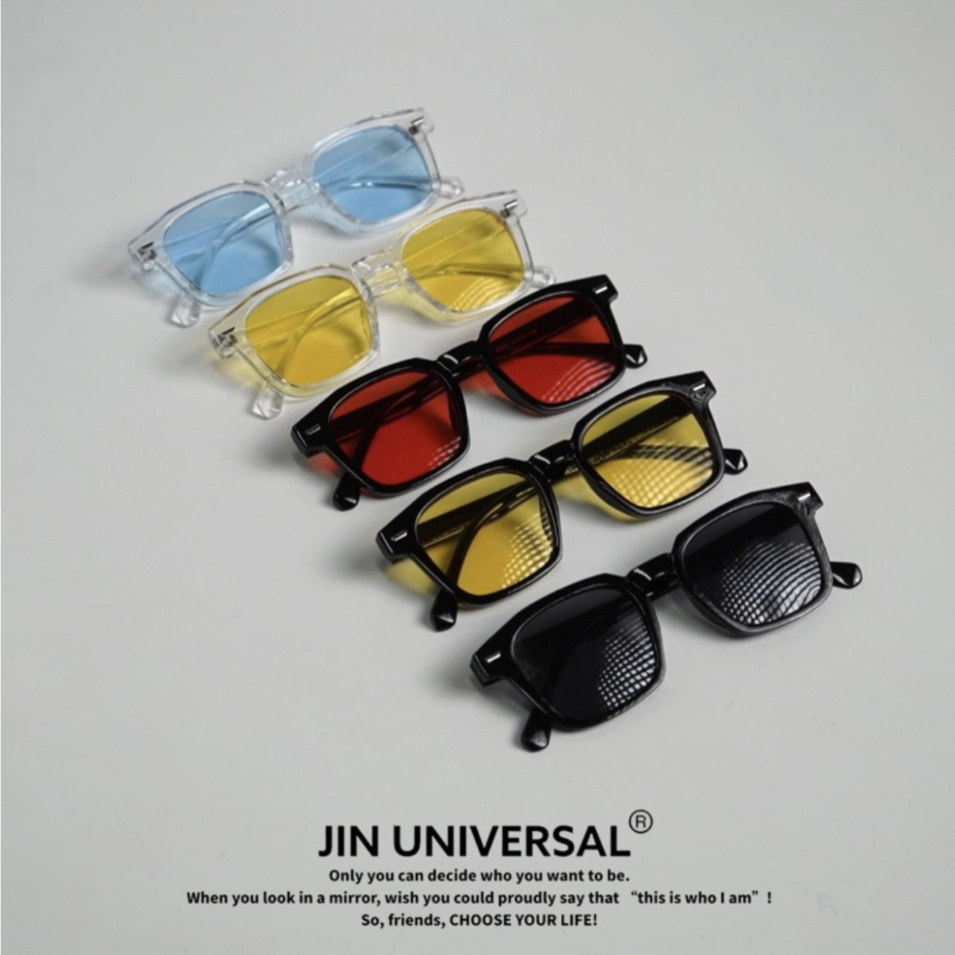 JIN UNIVERSAL S17 平價配件 有色 鏡框 黑底紅 黑底藍 黑底黃 VIBE風