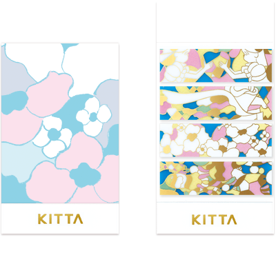 KITTA Clear 透明/金箔 玻璃窗花 (北澤平佑設計款) 隨身攜帶和紙膠帶｜KING JIM 日本