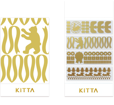 KITTA Clear 透明/金箔 裝飾 隨身攜帶和紙膠帶｜KING JIM 日本
