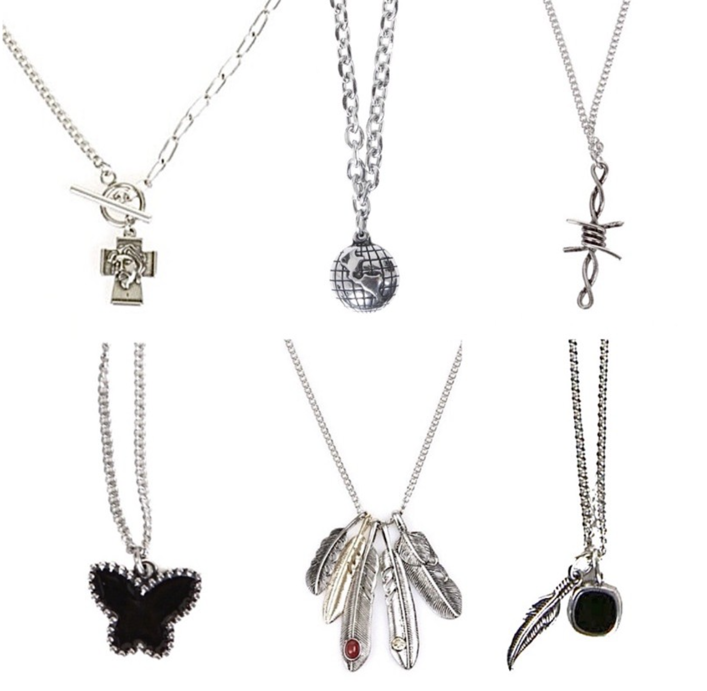 韓國 Raucohouse 造型項鍊 羽毛 羽毛組 地球造型 荊棘 十字架