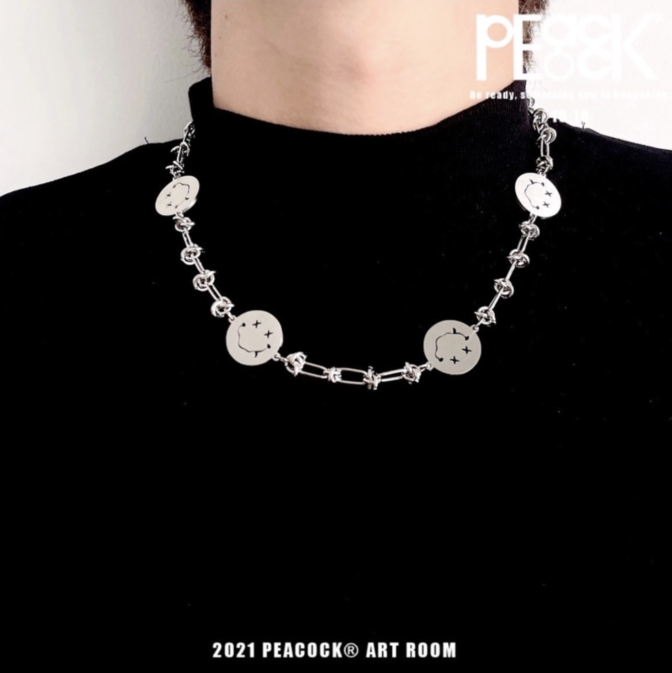 設計品牌 PCOK.Studio 打結鎖鏈死亡笑臉拼接項鍊 打結 鎖鏈 死亡 笑臉 項鍊 飾品 鈦鋼 拼接