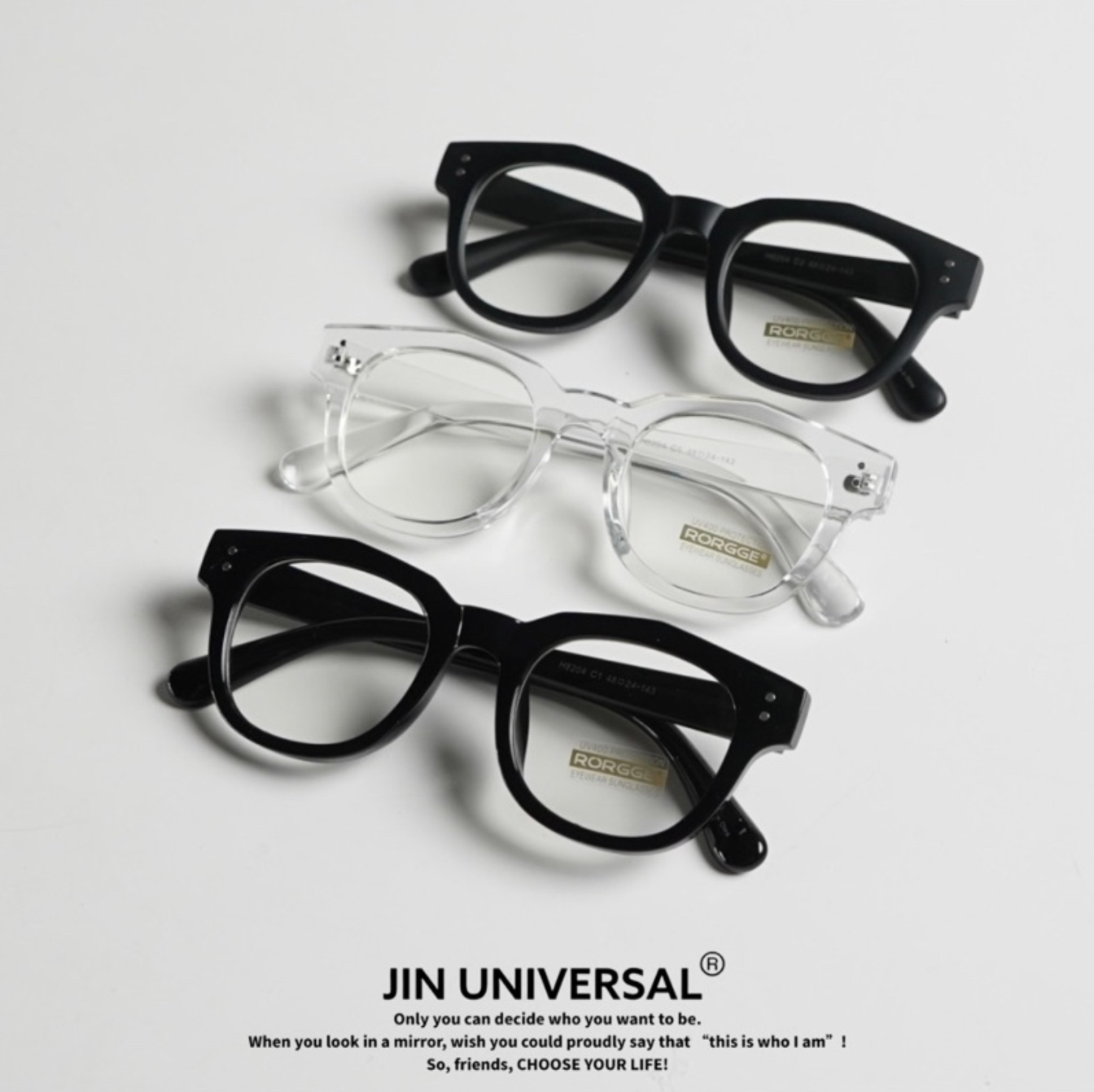 🇰🇷韓國 JIN UNIVERSAL G07 菱角平光造型鏡框 造型鏡框 日系 搭配（3 COLOR）