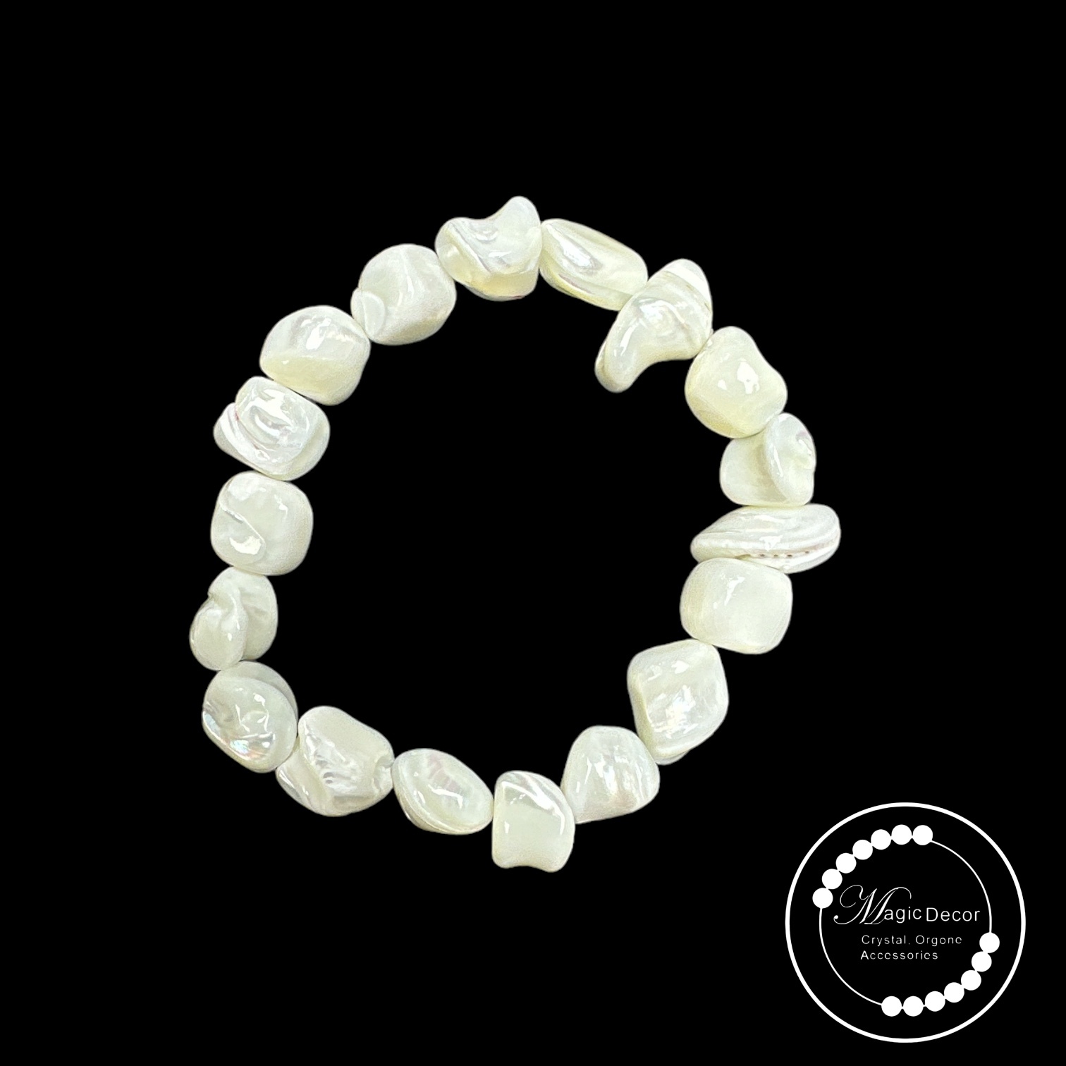 0805-c53 白貝母隨型手串