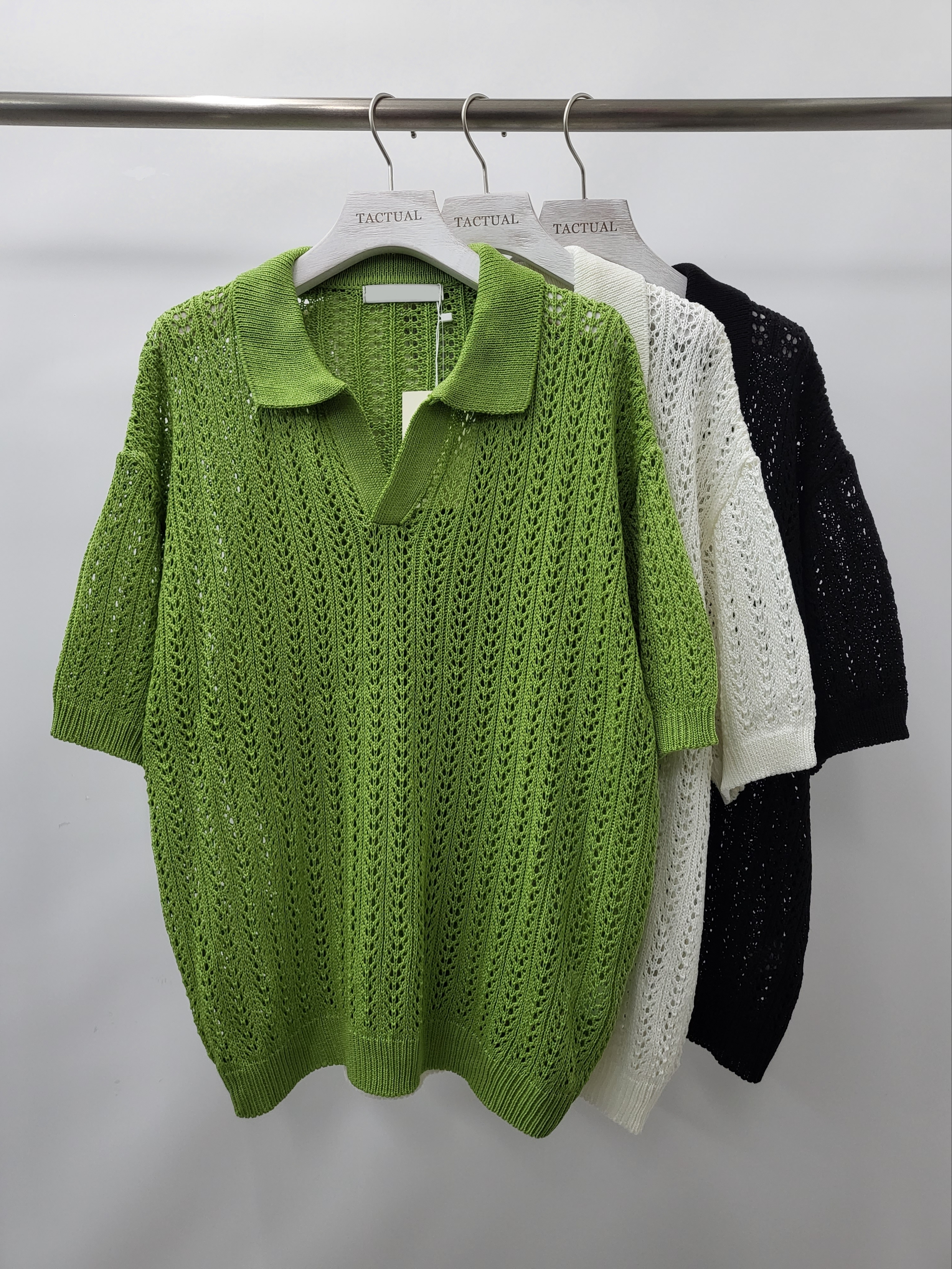 淨色恤衫領針織短袖 Tee T5116