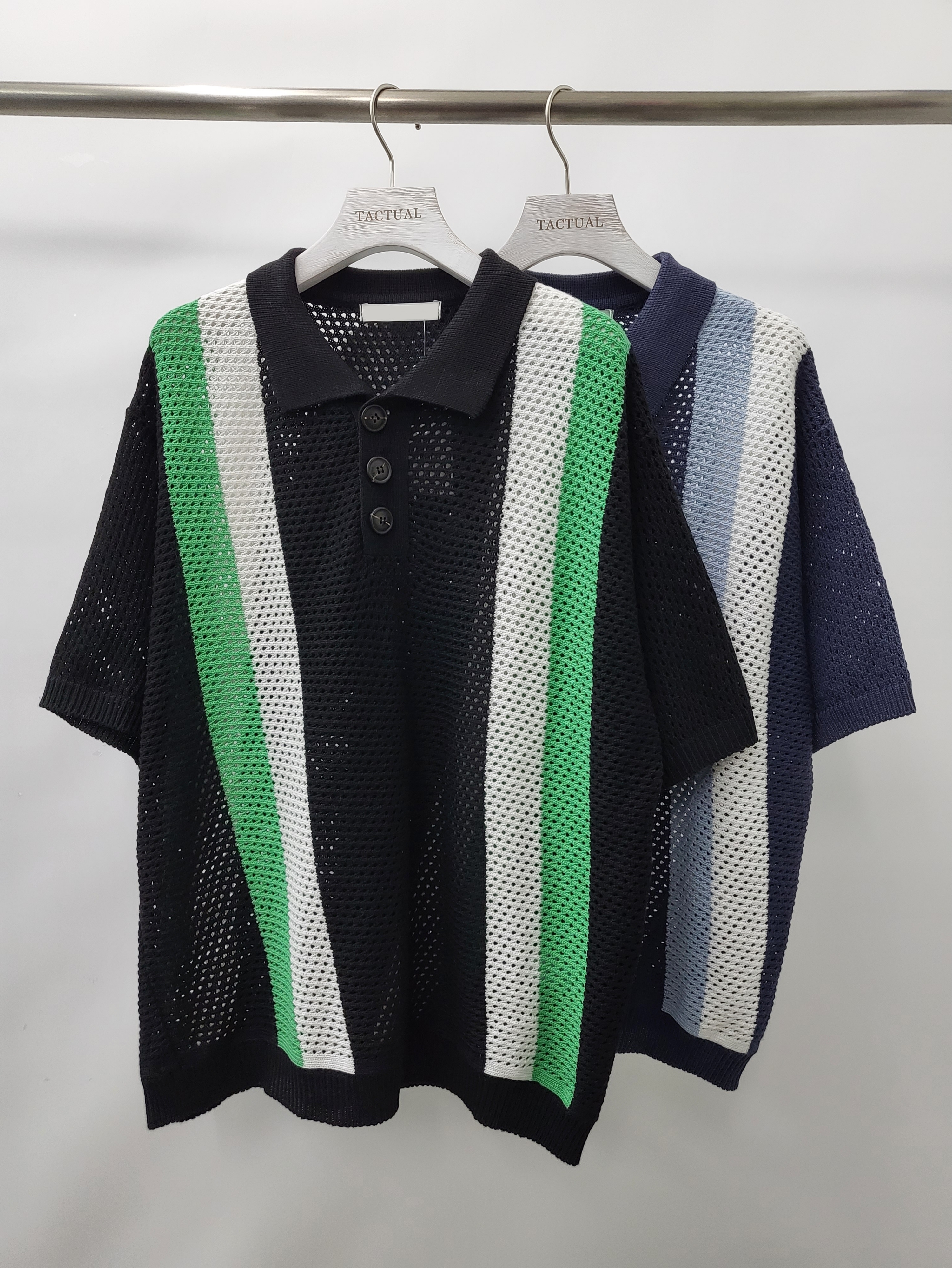 恤衫領直間針織短袖Tee T5114