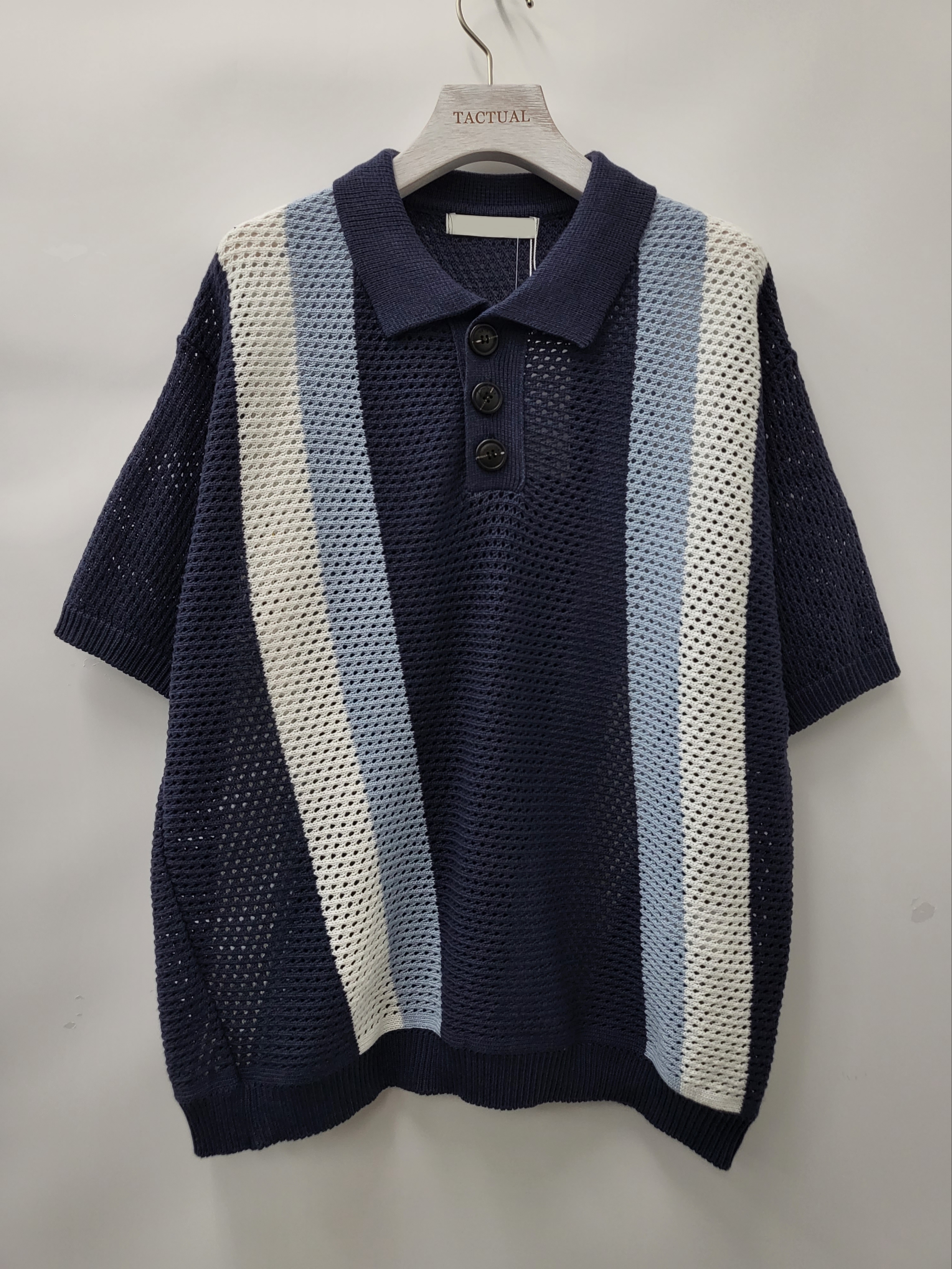 恤衫領直間針織短袖Tee T5114