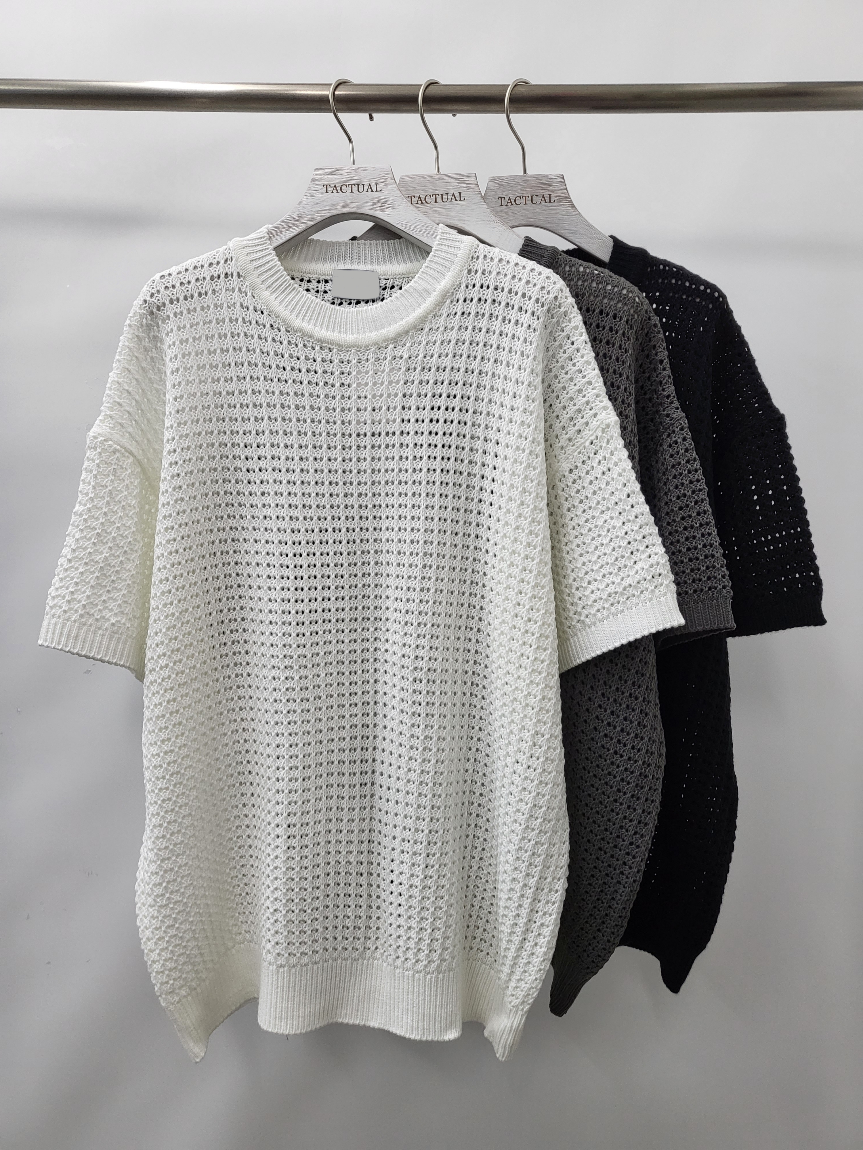 淨色圓領針織短袖Tee T5122