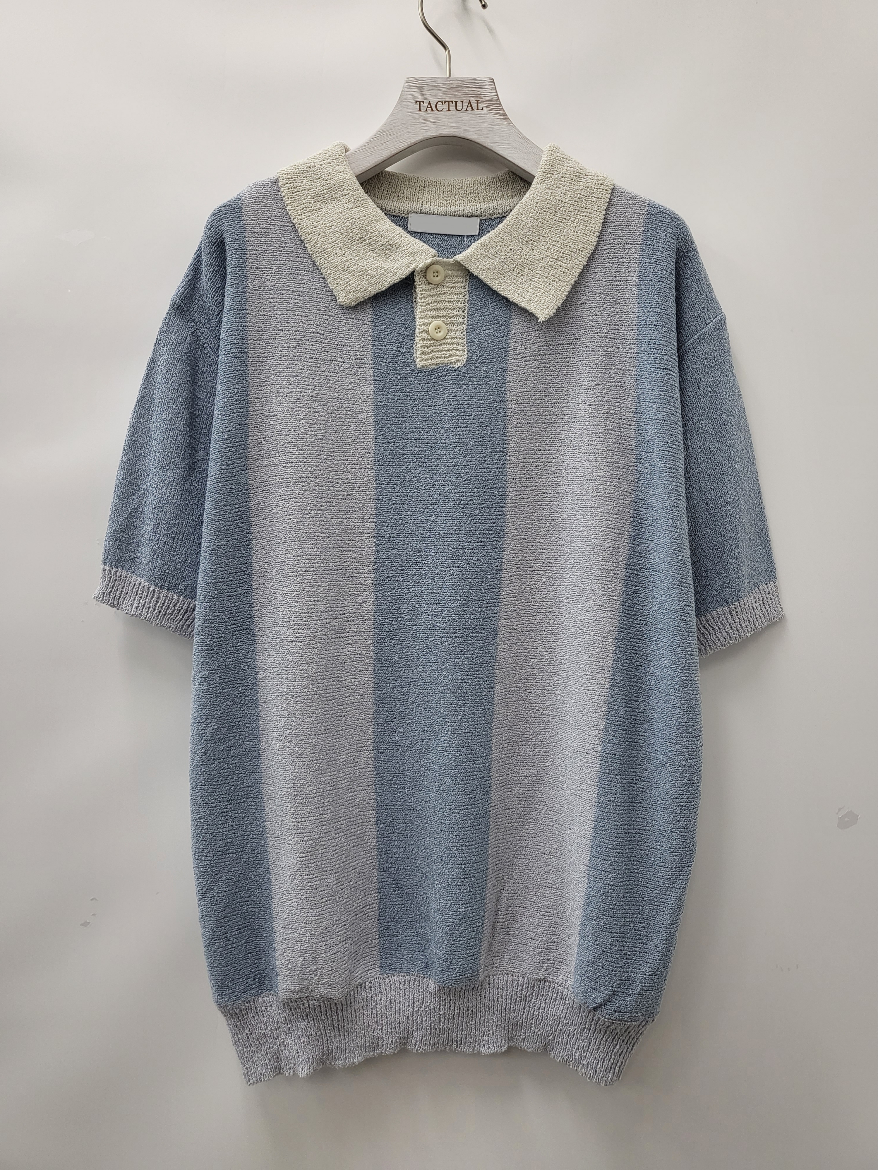 恤衫領直間針織短袖Tee T5117