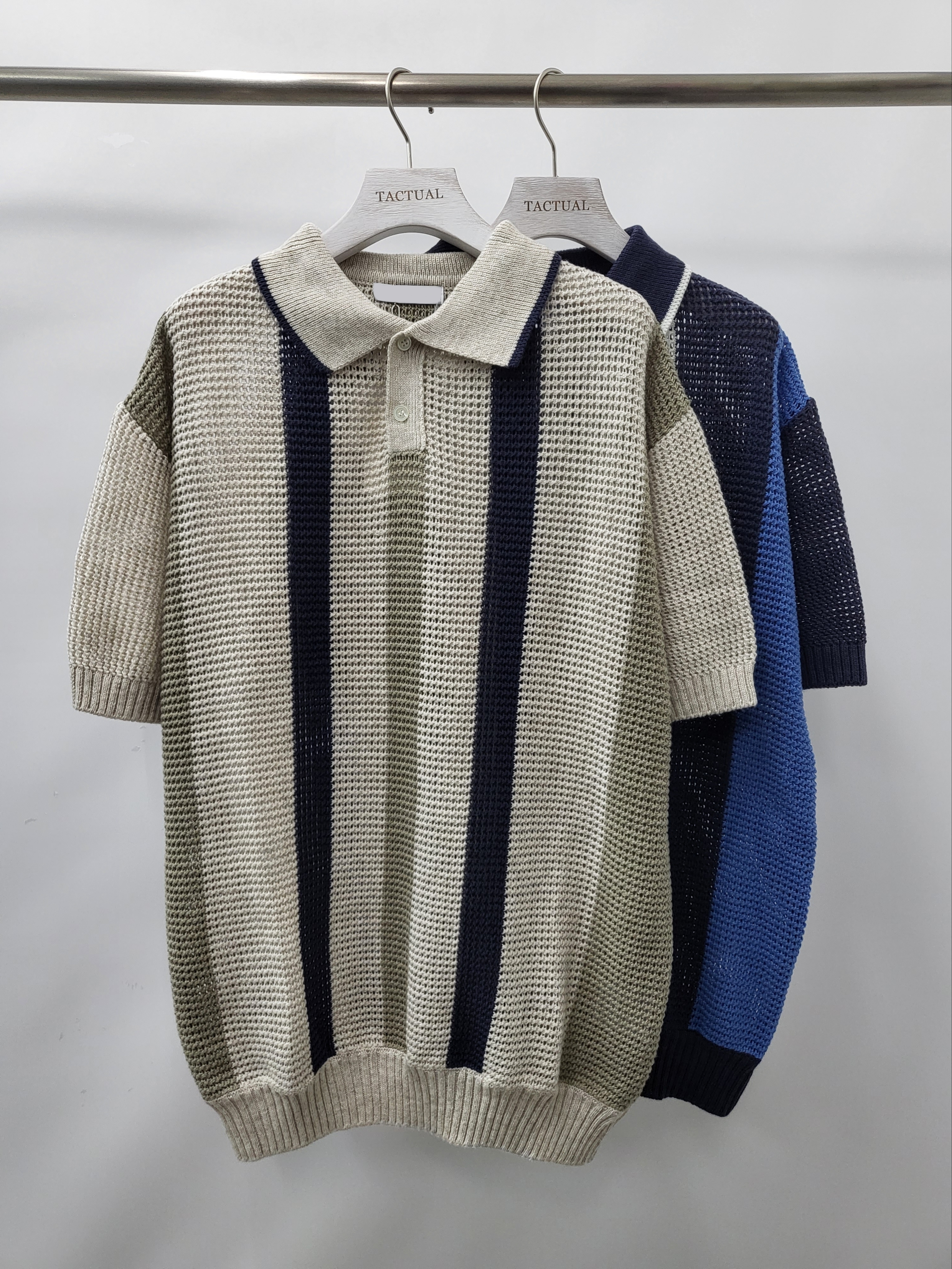 恤衫領直間針織短袖Tee T5118