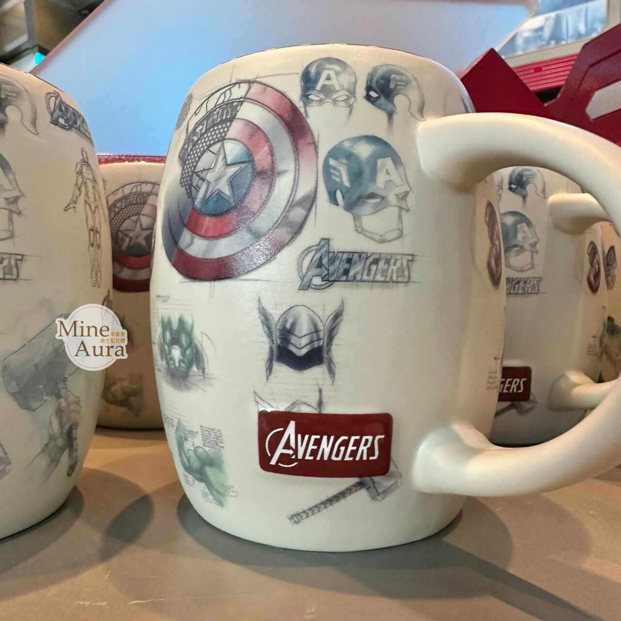 復仇者聯盟 The Avengers 經典標誌 手繪 圖案 馬克杯 水杯 漫威 Marvel -香港迪士尼樂園