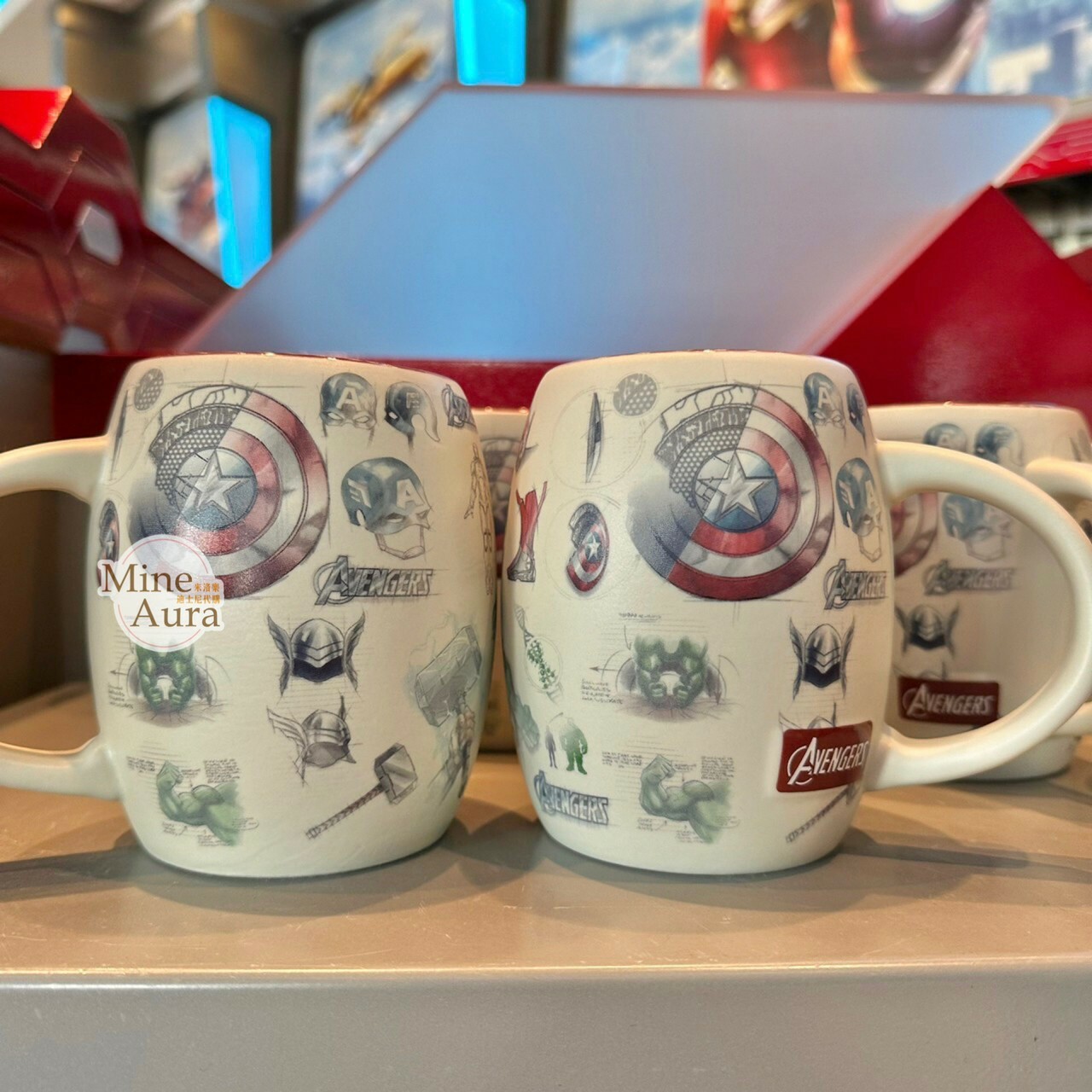 復仇者聯盟 The Avengers 經典標誌 手繪 圖案 馬克杯 水杯 漫威 Marvel -香港迪士尼樂園