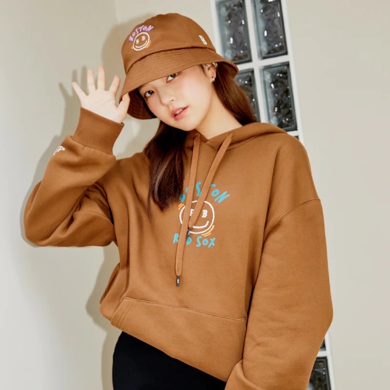 MLB LIKE SMILE FLEECE OVERSIZED LOGO HOODIES