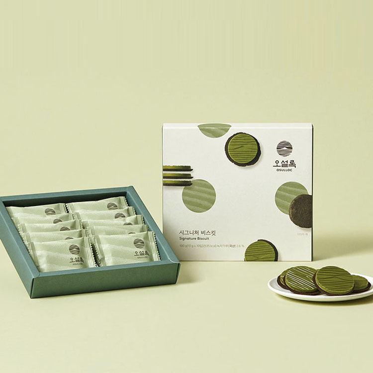 韓國O'SULLOC Signature Biscuit 特濃綠茶朱古力醬代表餅乾(10個入)