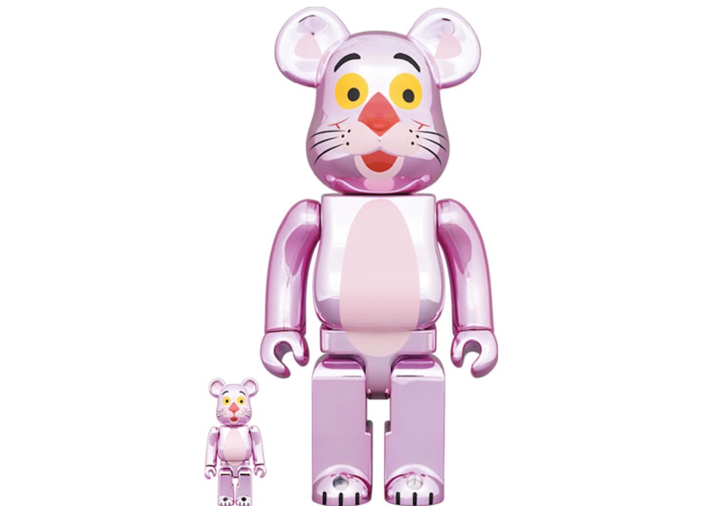 BE@RBRICK PINK PANTHER 100% & 400% SET CHROME VER.