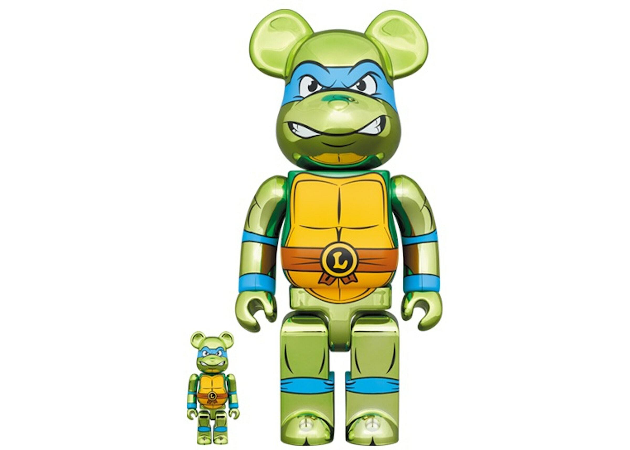 BE@RBRICK NINJA TURTLES MICHELANGELO 100% & 400% SET CHROME VER.