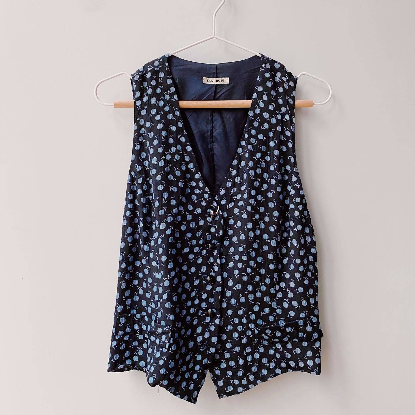 深藍色小碎花馬甲